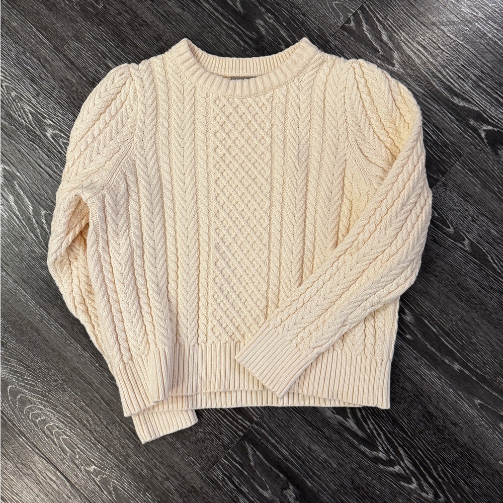 JCrew Cable Knit Cream Sweater
